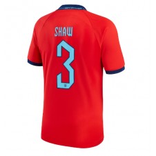England Luke Shaw #3 Bortatröja VM 2022 Korta ärmar